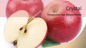  Presentation with apple - Cool new presentation design with two red apple with leaf backdrop and a coral colored foreground