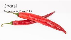  Presentation with chili - PPT layouts consisting of two-red-chili-peppers-lying background and a sky blue colored foreground