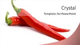  Presentation with red chilly - PPT theme having two red chilly peppers isolated background and a white colored foreground