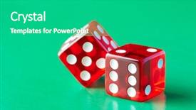  Presentation with roll - Audience pleasing PPT theme consisting of two red dices on green backdrop and a  colored foreground