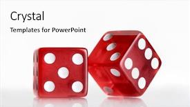  Presentation with roll - Presentation theme with two red dices background and a white colored foreground