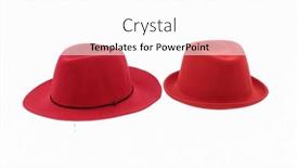  Presentation with red and white abstract - Presentation theme having two-red-fedora-hat background and a white colored foreground