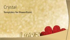  Presentation with golden lights - PPT layouts featuring two-red-handmade-glitter-hearts background and a lemonade colored foreground