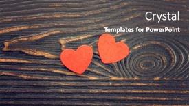  Presentation with valentine - Slides having two-red-handmade-wooden-carved background and a gray colored foreground