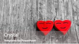  Presentation with hearts - Presentation theme having two red happy smiling hearts background and a gray colored foreground