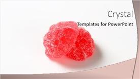  Presentation with jelly - Slide deck featuring two red jelly candies coated with sugar on white background background and a white colored foreground