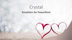  Presentation with valentines day - Presentation design featuring two-red-ribbon-hearts background and a sky blue colored foreground