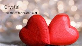  Presentation with party lights - Theme consisting of two-red-wooden-hearts-symbol background and a lemonade colored foreground