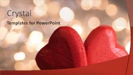 Presentation with party lights - Colorful slide deck enhanced with two-red-wooden-hearts-symbol backdrop and a coral colored foreground