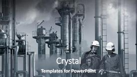  Presentation with smog - Theme with two refinery workers with industrial background and a gray colored foreground