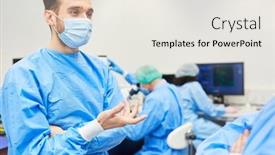  Presentation with covid vaccine - Audience pleasing PPT layouts consisting of two-researchers-in-the-laboratory backdrop and a sky blue colored foreground