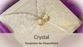  Presentation with wedding card - Slide deck enhanced with two rings on the wedding background and a soft green colored foreground