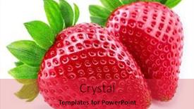  Presentation with strawberries - Slide set with two-ripe-strawberries-isolated background and a red colored foreground