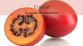  Presentation with ripe golden potato on white - Presentation theme with two-ripe-tamarillo-isolated background and a coral colored foreground