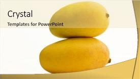  Presentation with mango juice - Presentation having two ripped mangoes stacked together background and a blonde colored foreground