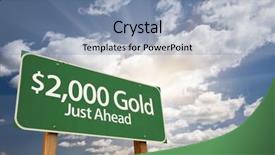  Presentation with green gold - Slide set featuring two roads wealth - 2 000 gold green road background and a light blue colored foreground