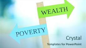  Presentation with road signs - Presentation theme consisting of two roads wealth - conceptual road signs on choice background and a sky blue colored foreground