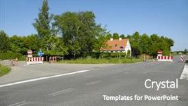  Presentation with two roads - Cool new presentation theme with two roads with dead end backdrop and a  colored foreground