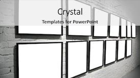  Presentation with white brick - Beautiful presentation theme featuring two rows frames on brick backdrop and a white colored foreground