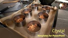  Presentation with metallic - Presentation with two-rows-of-metallic-forms background and a tawny brown colored foreground