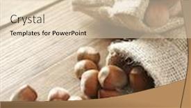  Presentation with hazelnuts - Slides having two-sacks-full-of-hazelnuts background and a lemonade colored foreground