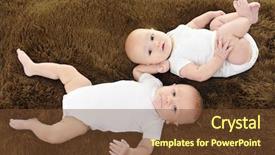  Presentation with cousin - PPT theme enhanced with two same-age infant cousin background and a tawny brown colored foreground