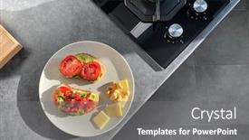  Presentation with fresh avocado - Beautiful slides featuring two-sandwiches-with-fresh-vegetables backdrop and a gray colored foreground