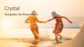  Presentation with summer party - Cool new theme with two scenes - summer party fun holiday backdrop and a cream colored foreground