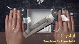  Presentation with white - Presentation theme featuring two-seats-cozy-white-sofa background and a violet colored foreground