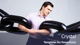  Presentation with chain - Presentation theme having two sections of huge chain background and a tawny brown colored foreground