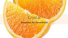 Presentation with two paths - PPT theme with two-segments-of-orange-fruit background and a yellow colored foreground