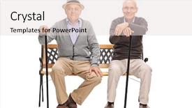  Presentation with black senior citizen - PPT layouts enhanced with two senior gentlemen with black background and a lemonade colored foreground