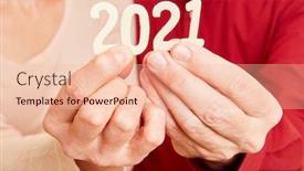  Presentation with 2021 - Slides having two-senior-hands-show background and a lemonade colored foreground