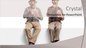  Presentation with popcorn movie - Amazing slide set having two-senior-men-sitting backdrop and a soft green colored foreground