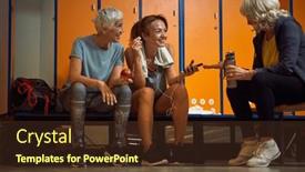  Presentation with health-wellbeing - Slides featuring two-senior-women-with-younger background and a tawny brown colored foreground