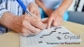  Presentation with nursing - Presentation theme enhanced with two-seniors-do-crossword-puzzles background and a light gray colored foreground