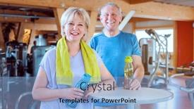  Presentation with seniors - Beautiful presentation featuring two-seniors-having-a-break backdrop and a light blue colored foreground