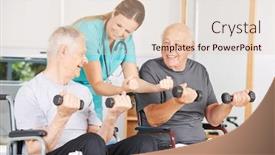  Presentation with nursing - Slides with two-seniors-in-a-wheelchair background and a lemonade colored foreground