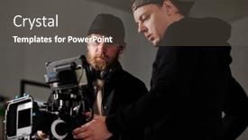  Presentation with black men - PPT theme featuring two-serious-men-in-black background and a dark gray colored foreground