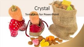  Presentation with dutch sinterklaas - Colorful slide deck enhanced with two shoes with carrots for dutch sinterklaas isolated over white background backdrop and a yellow colored foreground