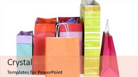  Presentation with shopping malls - Presentation theme with two shopping bags full of something christmas holidays shopping malls background and a coral colored foreground