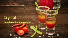  Presentation with dark space - Presentation design having two-shot-glasses-with-cocktail background and a tawny brown colored foreground