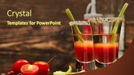  Presentation with celery - Audience pleasing presentation theme consisting of two-shot-glasses-with-cocktail backdrop and a tawny brown colored foreground