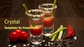  Presentation with cocktail - Beautiful PPT theme featuring two-shot-glasses-with-cocktail backdrop and a tawny brown colored foreground