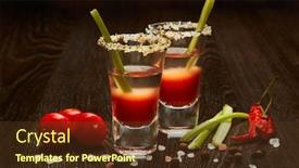  Presentation with cocktail - Slide set with two-shot-glasses-with-cocktail background and a tawny brown colored foreground