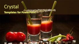  Presentation with celery - Presentation design featuring two-shot-glasses-with-cocktail background and a wine colored foreground