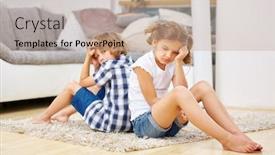  Presentation with living room - Beautiful slide deck featuring two-siblings-are-silent backdrop and a coral colored foreground