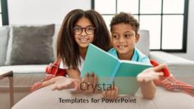  Presentation with siblings - PPT layouts enhanced with two-siblings-lying background and a  colored foreground