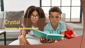  Presentation with siblings - Slide set having two-siblings-lying background and a tawny brown colored foreground