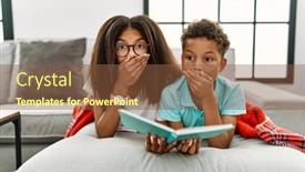  Presentation with siblings - Slides featuring two-siblings-lying background and a  colored foreground